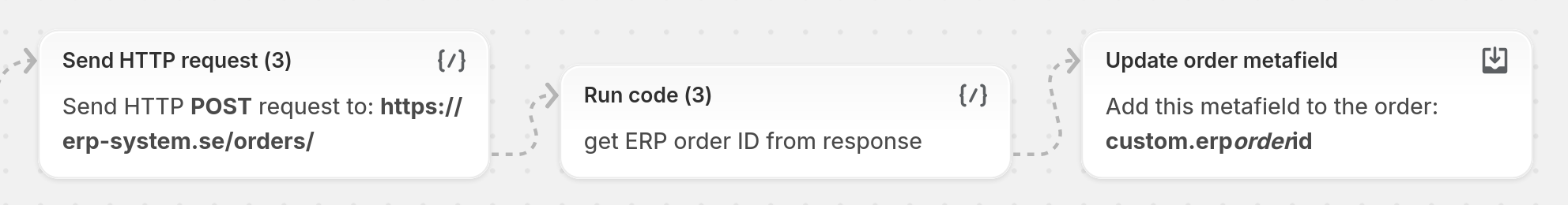 Create order in ERP - screenshot