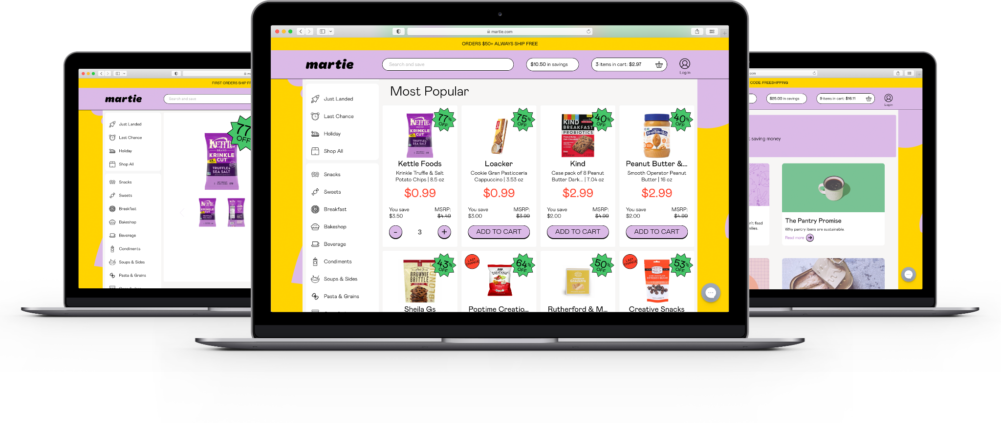 Martie - Desktop screens
