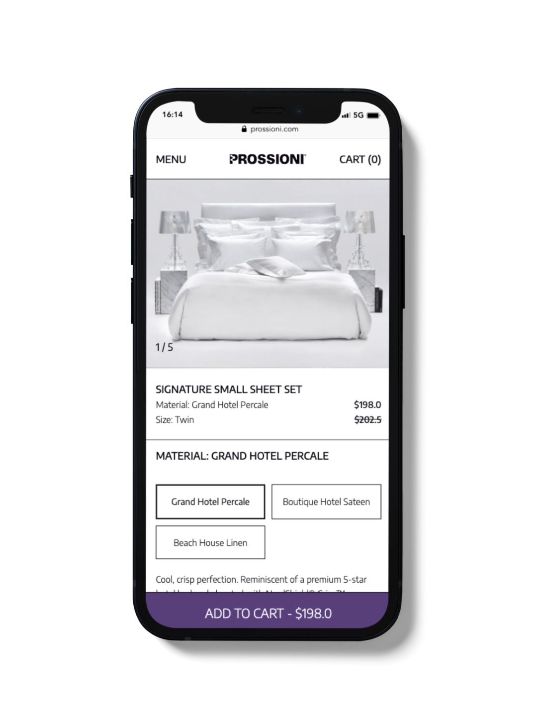 Prossioni - Mobile product page